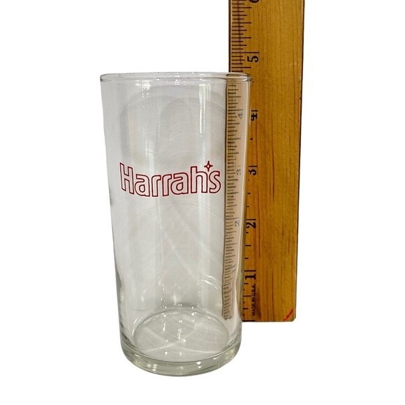 Vintage Harrah's Casino Clear Cocktail Glass Barware Red Logo Souvenir 8 oz - Picture 11 of 11